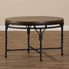 Baxton Studio Austin Vintage Antique Bronze Round Coffee Cocktail Occasional Table 129-7327